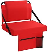 janiry Stadium Seat for Bleachers with Back Support,Portable Bleacher Chairs with Back and Cushio...