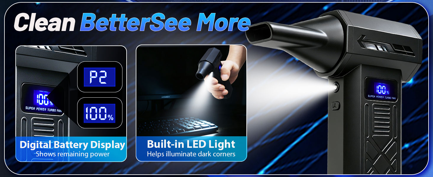Compressed Air Duster with LED Light
