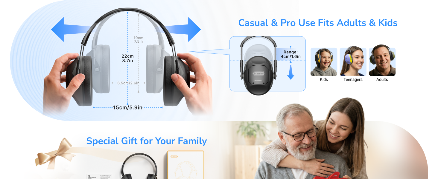 Noise Reduction Ear Muffs, Ear Protection Noise Cancelling Headphones Hearing Protection Earmuffs