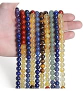 XIANNVXI 7 Chakras Beads 8mm Multicolor Crystal Beads 105PCS Natural Stone Beads Round Loose Gems...