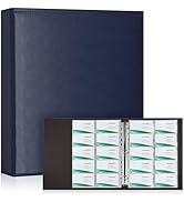 BYSTER A4 Business Card Book, PU Leather Organizer with 30 Pack Sleeves (600 Pockets), Business C...