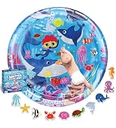 KooKooBaby Water Tummy Time Mat for Baby - 40"x40" Large Premium Tummy Time Toys for Baby Boy or ...