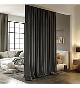 Room Divider Curtains for Ceiling Track Rod, Blackout Ceiling Track Curtains with Hooks Noise Red...