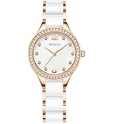 FANMIS Ladies Fashion Watches Luxury Rhinestone White Ceramic Watch Waterproof Watch Elegant Dres...