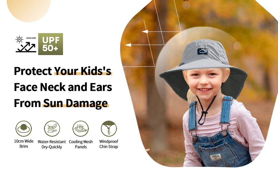 PROTECT YOUR KIDS'S FACE AND EARS FROM SUN DAMAGE