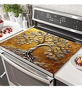 HOMETITUTE Stove Top Covers Pad Silver Tree of Life Kitchen Decorations 28 x 20 inches Dish Dryin...