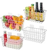 4 Pack Hanging Storage Basket, Bathroom Basket, Household Goods Storage Basket, with Traceless Ta...