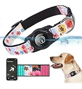 BINGPET AirTag Dog Collar,IP68 Waterproof Airtag Holder,Ultra-Durable Cute Flower Dog Collar with...