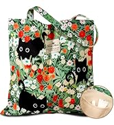 Miss Adola Aesthetic Cotton Tote Bag for Women - Reusable Shoulder Bag with Buckle Fabric Bag for...