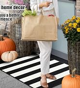 black and white striped outdoor rug
