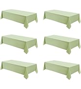 Aocoz Rectangle Tablecloths 90x132 Inch 6 Pack Sage Green Tablecloth Washable Decorative Linen Po...