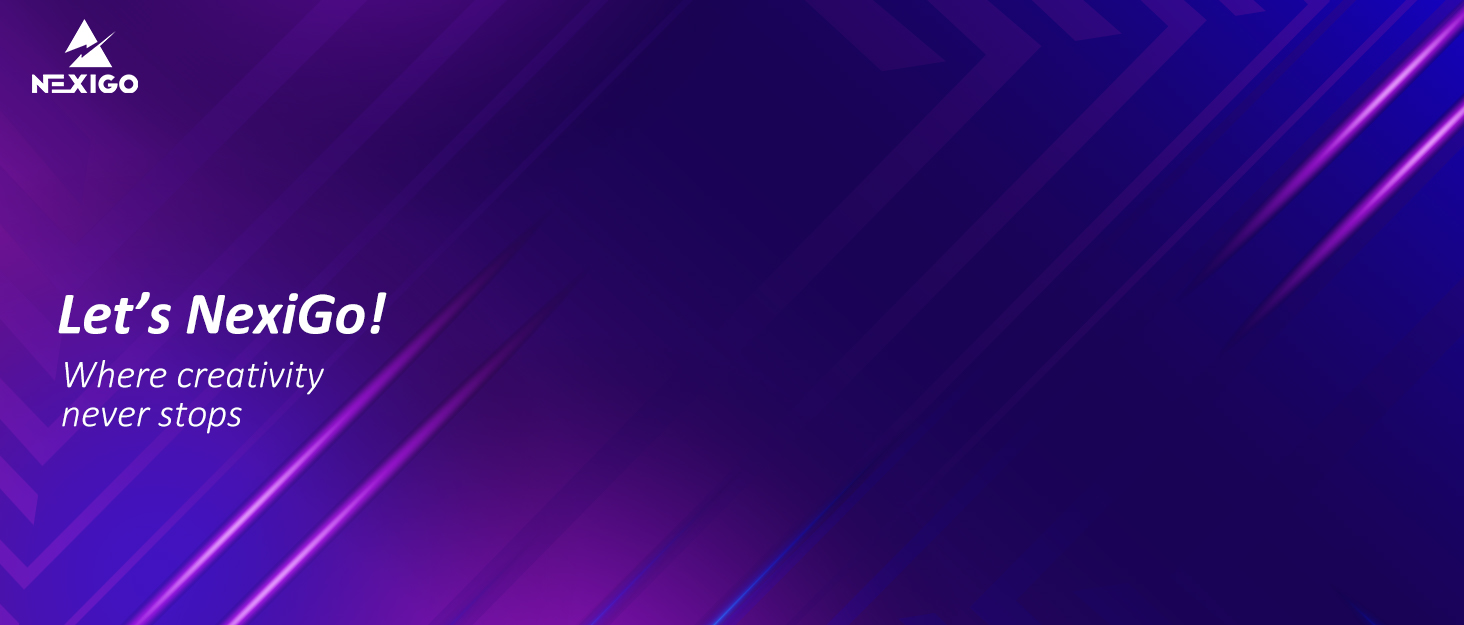 Purple background with NeiGo slogan printed on it