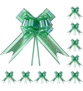 TIMESEEK 24PCS Emerald Green Pull Bows for Gift Wrapping, 6" Large Pre-Tied Decorative Bows for C...