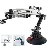 FIFIELD Hydraulic Camera Boom Arm with 6in Vacuum Car Suction Cup Mount, Quick Release NATO Rail,...