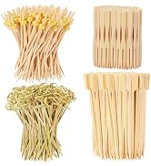 500PCS Cocktail Picks Kit, 4 Styles Fancy Toothpicks for Appetizers, 3 Sizes Long Bamboo Skewers,...