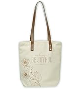Christian Art Gifts Premium Inspirational Scripture Natural Canvas Tote Bag for Women: Be Joyful ...