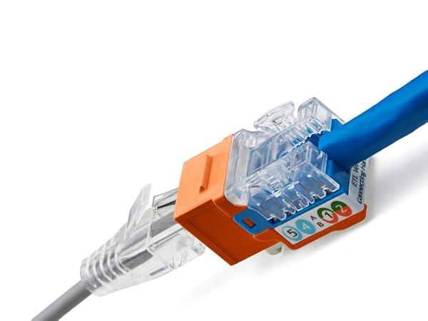 truecable cat6a unshielded punch down keystone jack orange