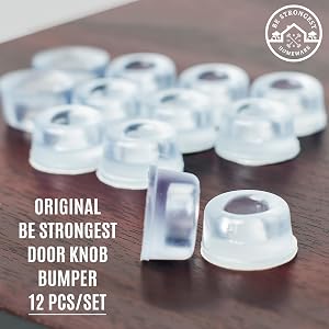 Rubber Door Stop - Door Stoppers 12 Pack – Clear Door Stopper Wall Mounted Door Stops Rubber Bumper