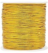1mm Spool Gold Metallic Cord Tinsel String Jewelry Braided Thread, Total Length 109 Yards/ 328 Fe...