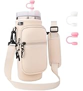 WKieason Neoprene Water Bottle Carrier Bag for Stanley/Simple Modern 30 40oz Tumbler with Handle,...