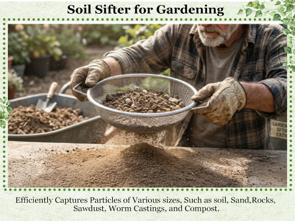 Soil Sifter for Gardening with Handle