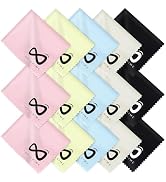 INFICRIME Microfiber Glasses Cloth 15 Pack (6x7 Inch) - 5 Assorted Colors - Premium Soft Scratch-...