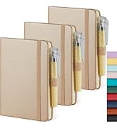 NIRMIRO 3 Pack Small Notebook 3.7" x 5.7" with Pen, Mini Pocket Size Journal Notepad 100GSM Thick...