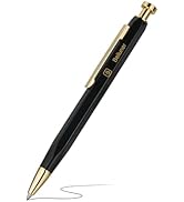 BEILUNER 312 Metal Gel Pen 0.5mm, Hexagonal Design, Black Piano Lacquer with 24K Gold Plated Acce...