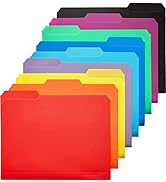 KTRIO 9 Pack Plastic File Folders Colored File Folders Letter Size - 9 Assorted Colors Poly File ...