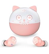 AMAFACE Kids Wireless Earbuds TWS Bluetooth 5.0 Headphones Touch Control with Pink Kitty Wireless...