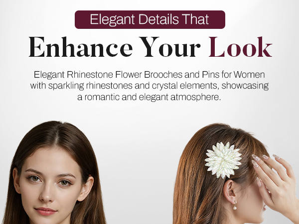 floral brooch fashion brooche for women crystal brooch pin rhinestone brooch vintage floral brooch