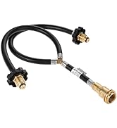 Y-Splitter Dual Propane Tank Converter Hose Adapter, Two Way POL Inlet and POL/QCC1 Regulator Exi...