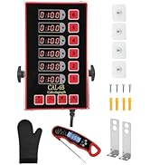 Commercial Kitchen Timer, 6 Channel Timer Restaurant Kitchen Supplies, Heavy-Duty Timer - Stainle...