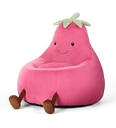 DUMOS Kids Bean Bag Chair, Stuffed Toddler Couch with Faux Rabbit Fur Cover for Teens & Kids, Com...