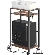 HOOBRO Computer Tower Stand, 3-Tier PC Tower Stand, PC Stand with Charging Station, Mobile CPU St...
