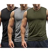 COOFANDY Men's 3 Pack Workout Tank Tops Gym Muscle Tee Bodybuilding Fitness Sleeveless T Shirts