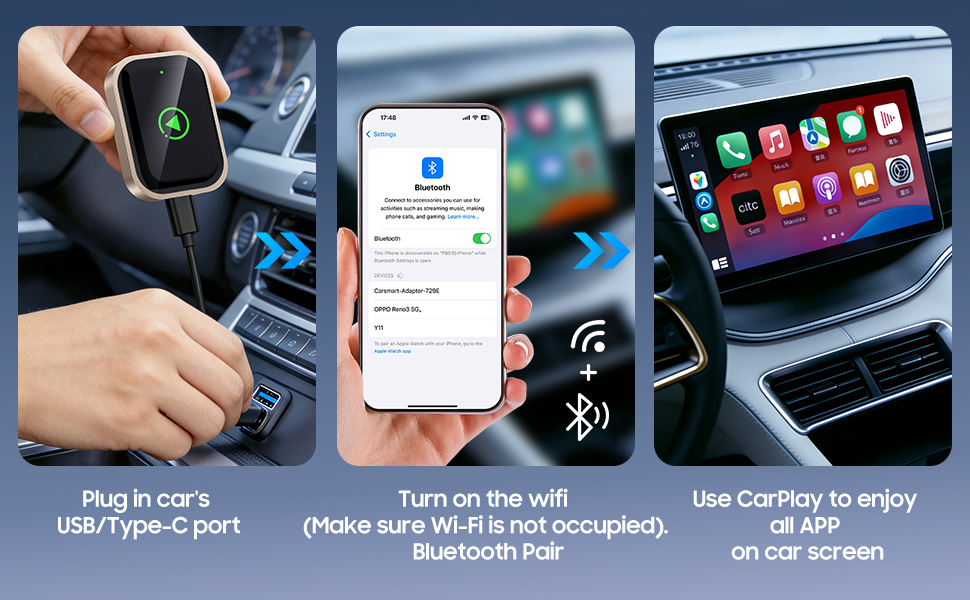Wireless Carplay Adapter for Apple iPhone