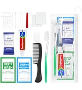 Xuezoioy 5 Sets Personal Hygiene Kit Bulk,10-IN-1 Green Individually Wrapped Disposable Travel To...