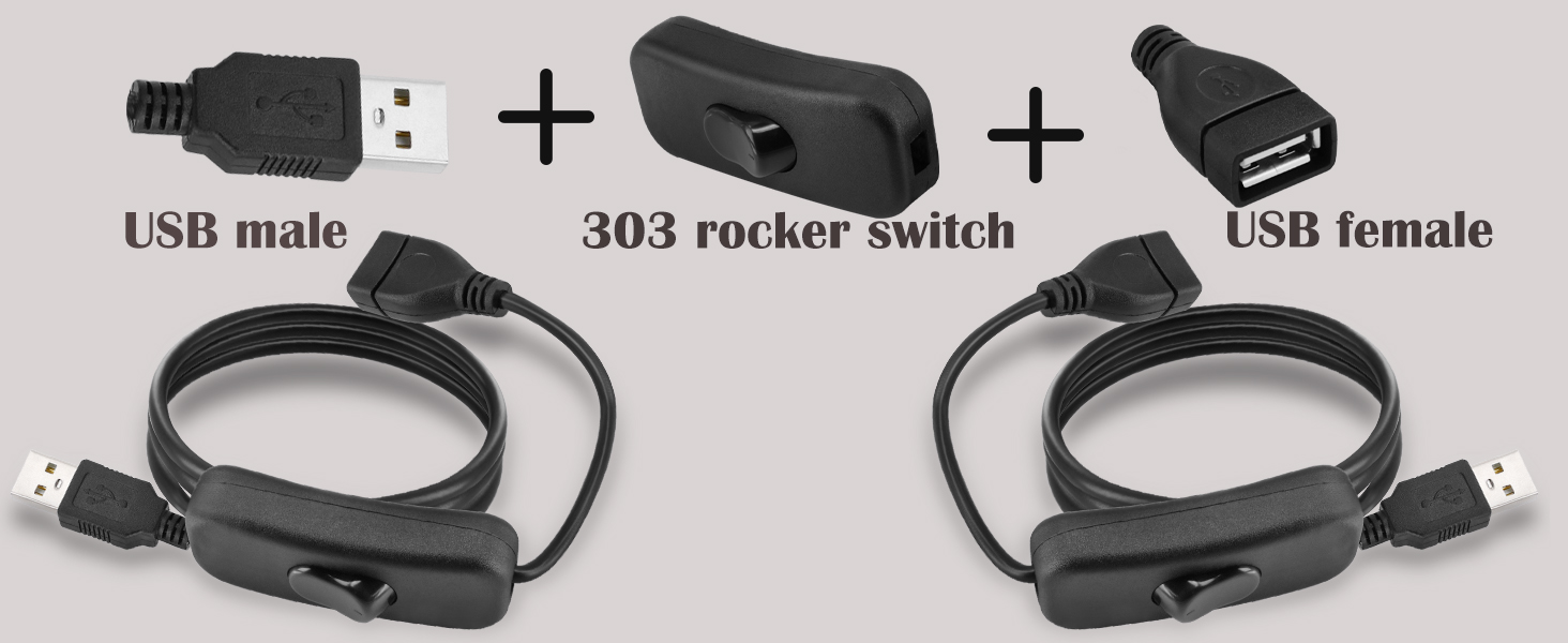 usb power switch charger cable usb male to female power switch extension charging cord