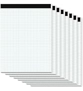 Zaviko Graph Paper Pads 8.5 x 11, 8 Pack, 4x4 Quad Grid Paper Pad 8-1/2" x 11", White Quadrille P...