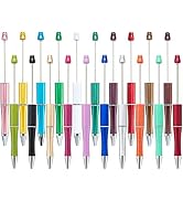 PASISIBICK 20 Colors Plastic Beadable Pens, Assorted Bead Pens for DIY PPL Gift with Shaft Black ...