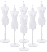 HOMSFOU Doll Cloth Form 6Pcs Doll Mannequin Dress from Plastic Mini Cloth Gown Display Support Ho...