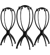Dreamlover Wig Stand, Wig Head Stand, Wig Holder for Multiple Wigs, Black, 3 Pack