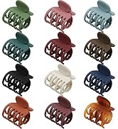 AWAYTR Small Claw Clips for Thin Hair, 1.6 " Matte Cute Hair Clips for Women, Double Row Teeth Ja...