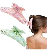 2 PCS Starfish Hair Claw Clip Summer Beach Starfish Hair Clip Large Hair Claw Clips Acetate Hair ...