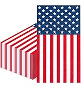 Whaline 80 Pcs Patriotic Guest Napkins American Flag Disposable Paper Napkin 4th of July Party Di...
