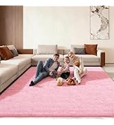 Ehayx Pink 8x10 Area Rugs for Living Room, Soft Fluffy Large Rug for Bedroom, Shag Non-Slip Carpe...