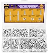 M4 Machine Screws, 434Pcs 304 Stainless Steel Phillips Pan Head Machine Electricians Screw Washer...