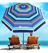 Duerer Beach Umbrellas, 8.5FT Beach Umbrella for Sand with Anchor Heavy Duty Windproof, Height Ad...