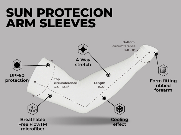 UV Arm Sleeves for Men and Women - Golf Cooling Arm Sleeves - Baseball Sun Sleeves